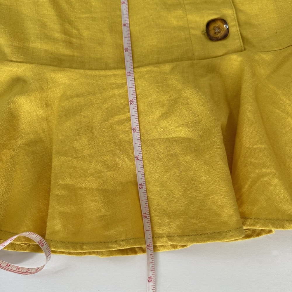 Urban Outfitters womens Set skirt and crop top Size XS Yellow Button Linen - Picture 10 of 10